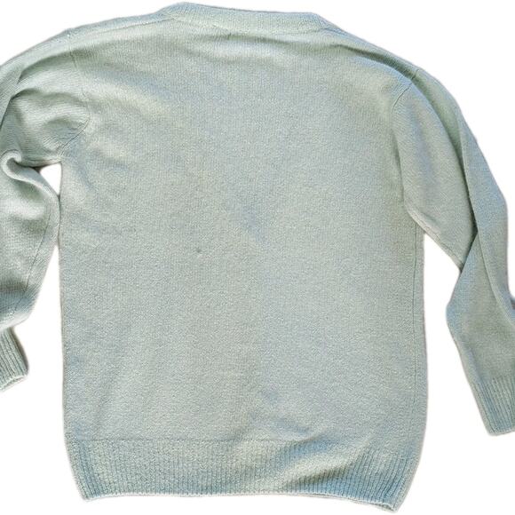 Vintage Pearl Beaded sparkle ice blue Cardigan Sz. M Silk Angora. Soft Girl - Picture 7 of 7